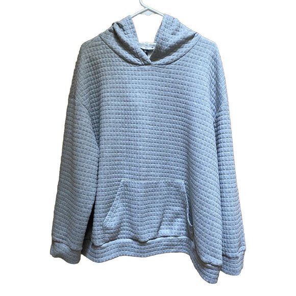 Just Fashion Now Hoodie Women’s 2X Gray Quilted Hooded‎ Sweatshirt - Picture 1 of 4